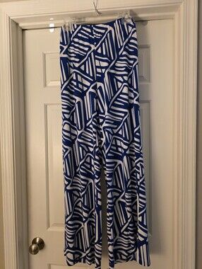 LIKE NEW Chico's Blue & White Palazzo Pants - Size 2 (US 12/14)